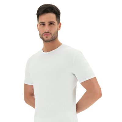 CAGI T-Shirt Girocollo Soft Line Manica Corta  Color Bianco, Art. 1800